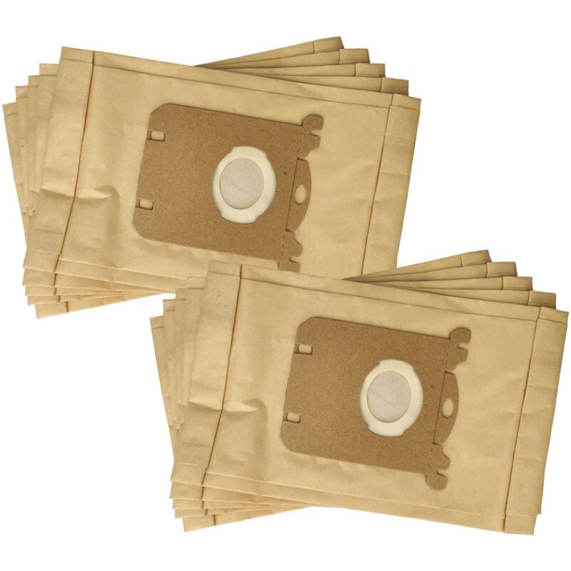10x Staubsaugerbeutel kompatibel mit Electrolux xxl 50 d, xxl 51, xxl 60, xxl 62 Staubsauger - Papier, 25,8cm x 16,2cm, Sandfarben - Vhbw