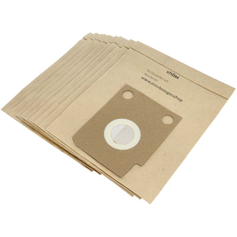 10x Staubsaugerbeutel kompatibel mit Hoover Sensotronic 1400Electronic, 1400 Booster Staubsauger - Papier, 26cm x 21cm Sandfarben - Vhbw