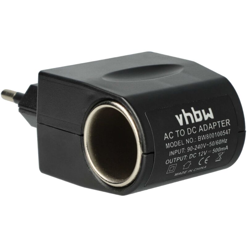 Vhbw - 12 v KfZ-Anschluss Adapter auf 220 v, Spannungswandler 500 mA für Boardnetz Ladekabel, Ladegeräte