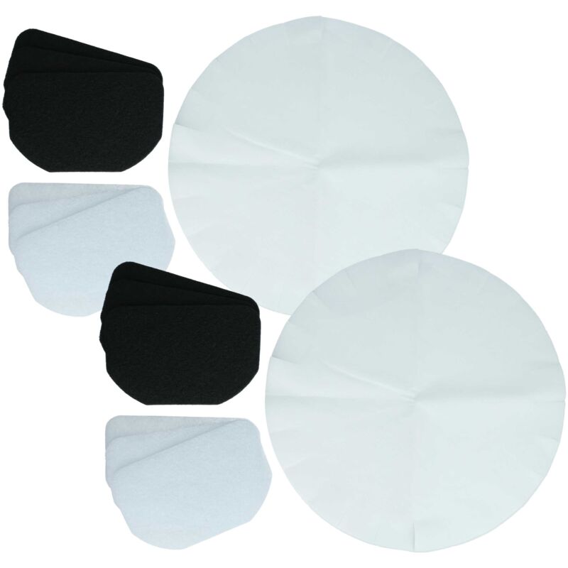 12x Papierfilter, 6x Aktivkohlefilter, 6x Fettfilter kompatibel mit DeLonghi F17301, F17233 Fritteuse - 24-tlg. Filter-Set - Vhbw