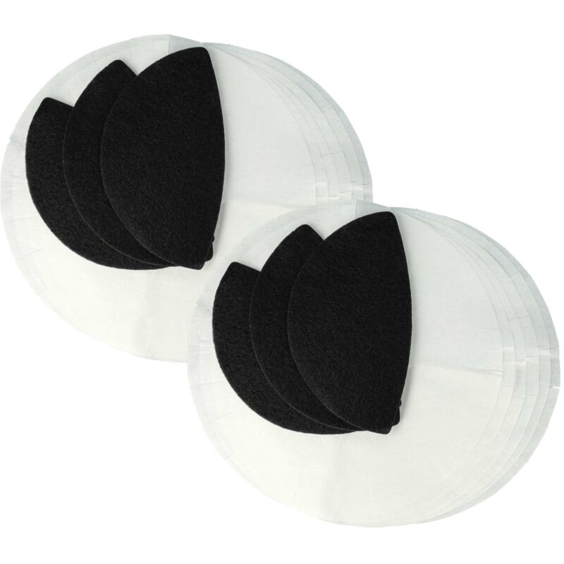 Vhbw - 12x Papierfilter, 6x Aktivkohlefilter kompatibel mit DeLonghi D38 Serie, dl Serie, F38 Serie Fritteuse - 18-tlg. Filter-Set