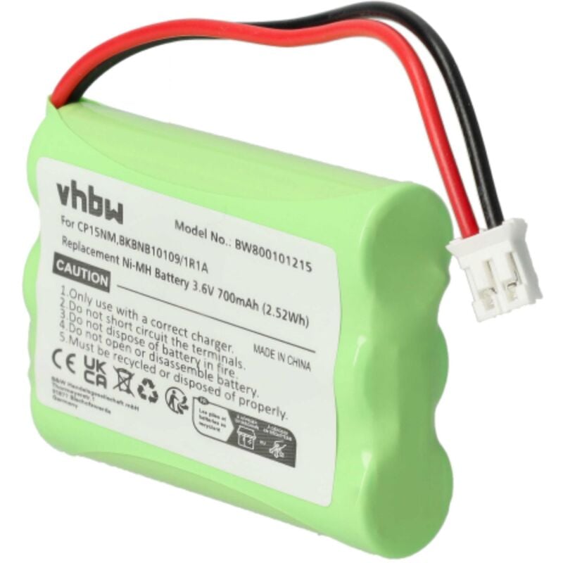 Vhbw - 1x Akku Ersatz für Motorola CB94-01A, TFL3X44AAA900, 3SN-AAA75H-S-JP2 für Babyphone Babytalker (700 mAh, 3,6 v, NiMH)
