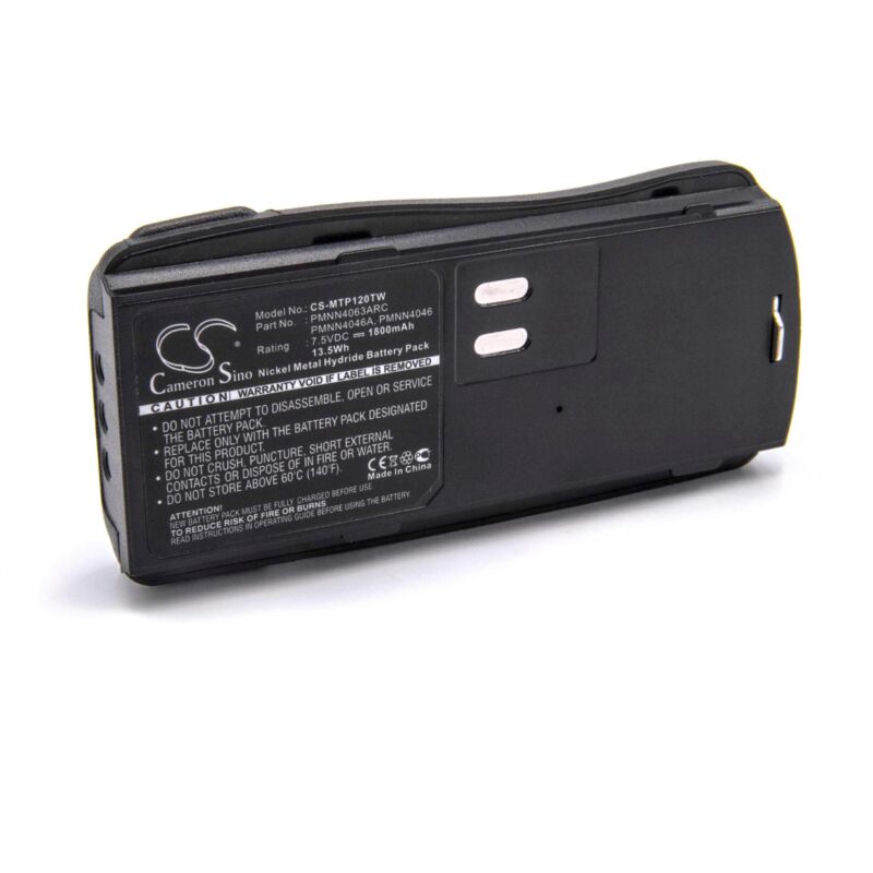 Vhbw - 1x Akku Ersatz für Motorola PMNN4063BR für Funkgerät, Walkie Talkie (1800 mAh, 7,5 v, NiMH)