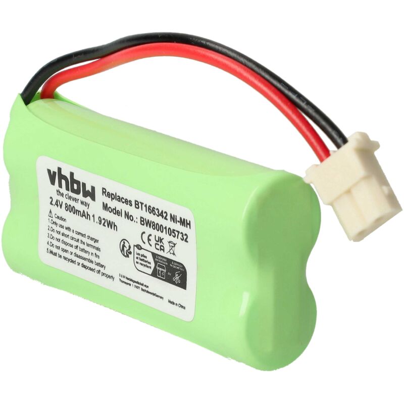 Vhbw - 1x Akku kompatibel mit Motorola MBP160PU Babyphone Babytalker (800 mAh, 2,4 v, NiMH)