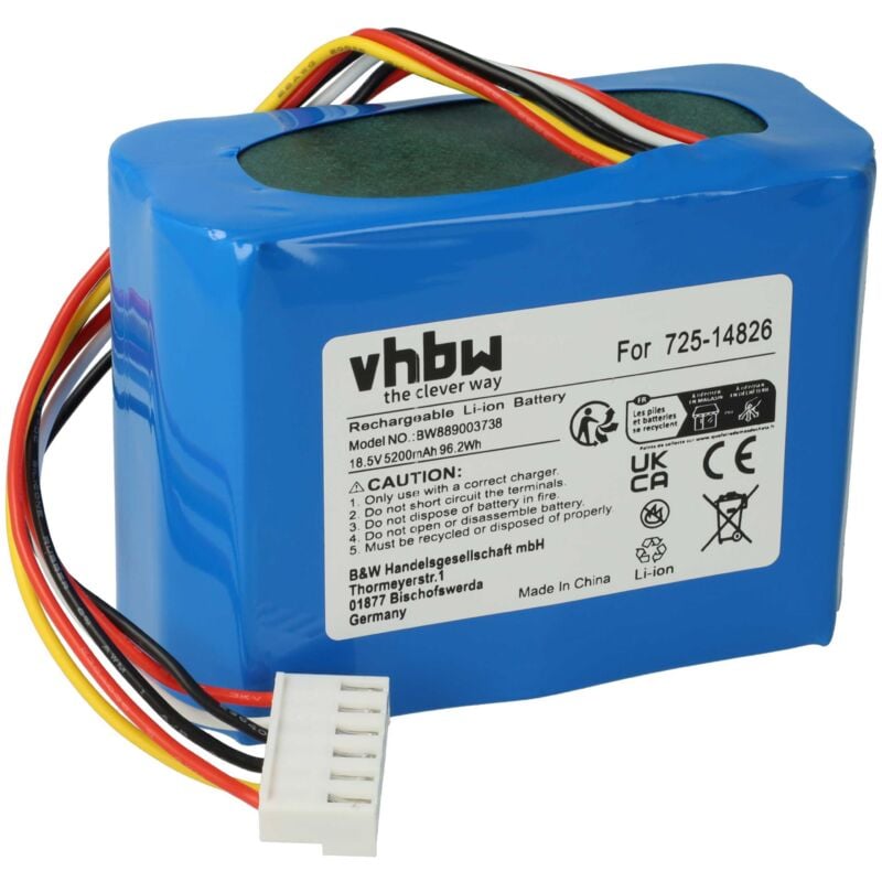 Vhbw - Akku kompatibel mit Robomow 1000 pro, 2000 pro, rk, 1000, 2000 Rasenroboter (5200mAh, 18,5V, Li-Ion)