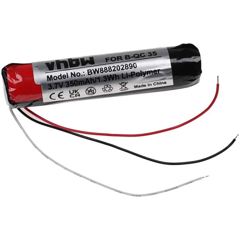 Vhbw - 1x Akku kompatibel mit Sony WF-SP900, WF-1000XM3 Wireless Headset Kopfhörer (350 mAh, 3,7 v, Li-Polymer)