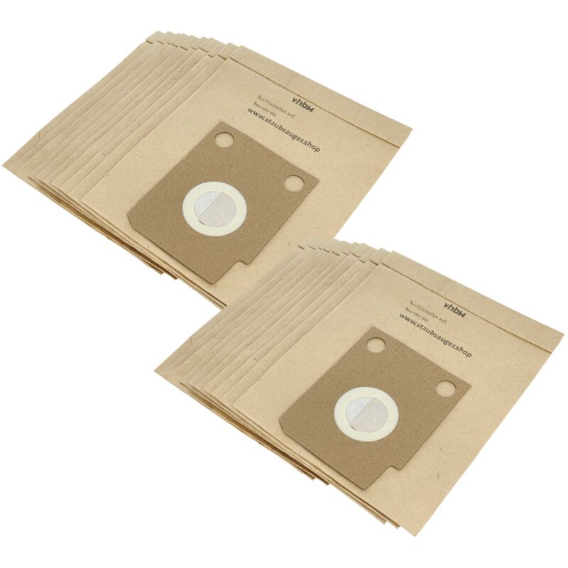 20x Staubsaugerbeutel kompatibel mit Hoover Sensotronic ab 3722, 1600 Booster Staubsauger - Papier, 26cm x 21cm Sandfarben - Vhbw