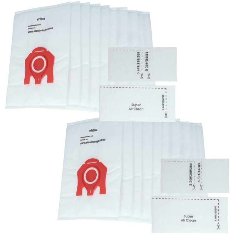 20x Staubsaugerbeutel kompatibel mit Miele Blue Magic, Blue Magic 2000, Black Pearl 2000 Staubsauger - Mikrovlies, 27,5cm x 18cm Weiss - Vhbw