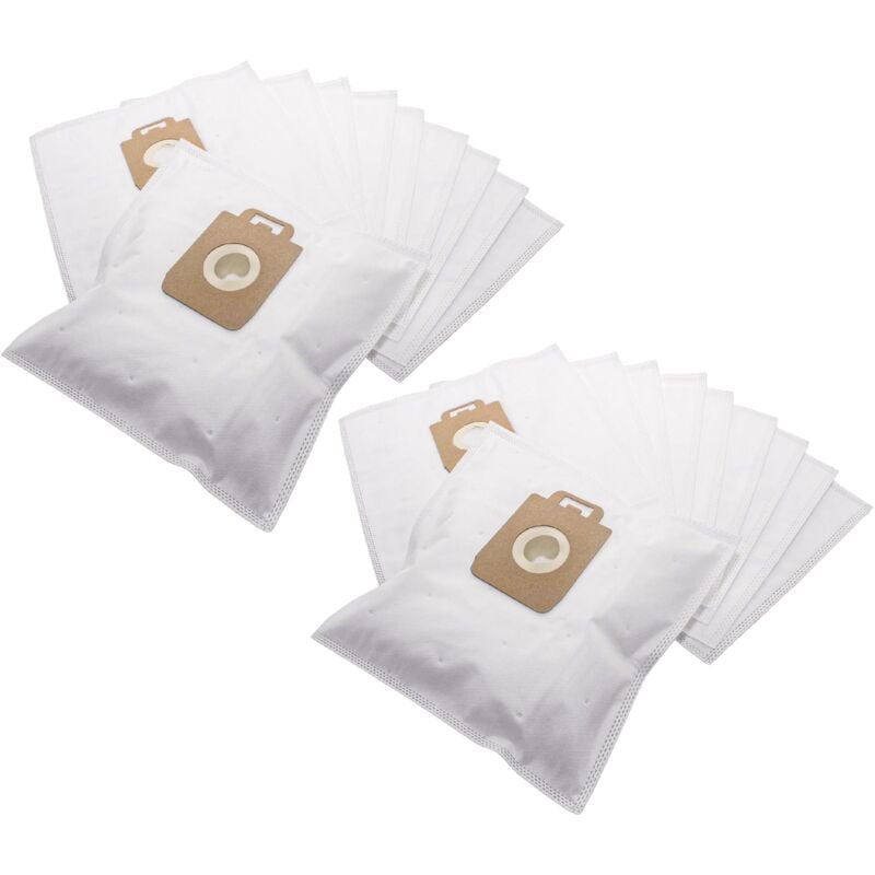 20x Staubsaugerbeutel kompatibel mit Progress Bolido Elégance, AirMax, Calypso, 1500, 4595 Staubsauger - Mikrovlies, 32cm x 19cm Weiß - Vhbw