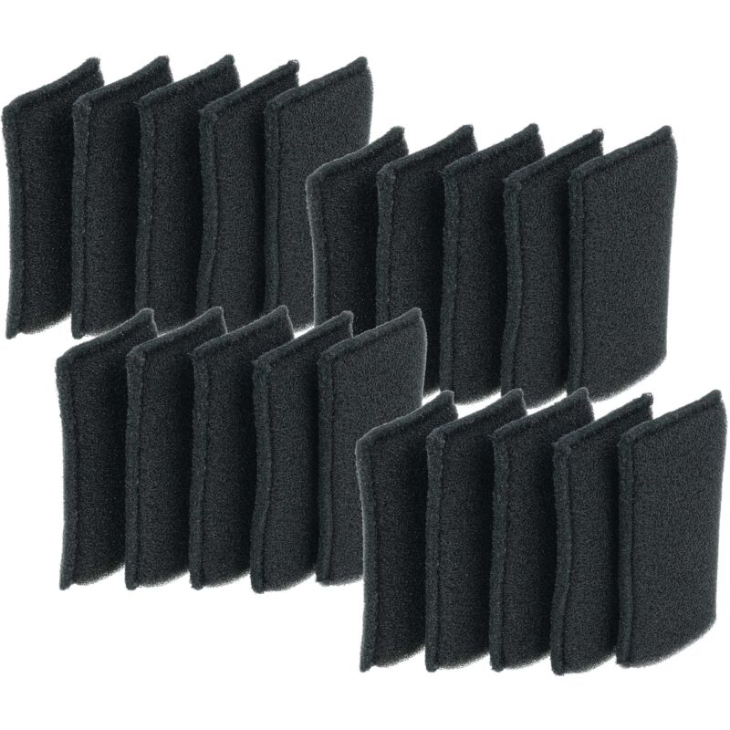 vhbw 20x Staubsaugerfilter kompatibel mit Einhell TE-VC 18/10 Li-Solo, 18/10 Li-Solo EX NA Staubsauger - Schaumstofffilter Schwarz