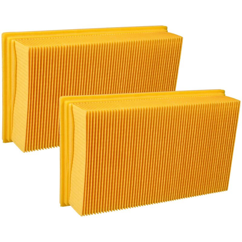 2x Flachfaltenfilter kompatibel mit Bosch gas 35 l sfc+, gas 35 l afc Nass- und Trockensauger, Staubsauger - Filterelement - Vhbw