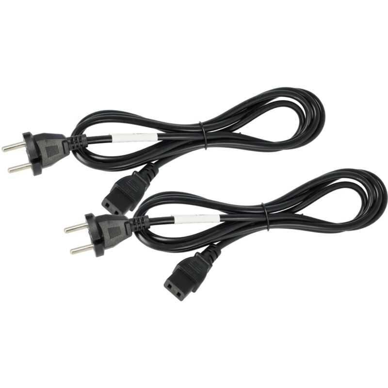 vhbw 2x Netzkabel Schutzkontaktstecker kompatibel mit Korg A1, A2, A3, DSS-1 - C9 Buchse, 2 m
