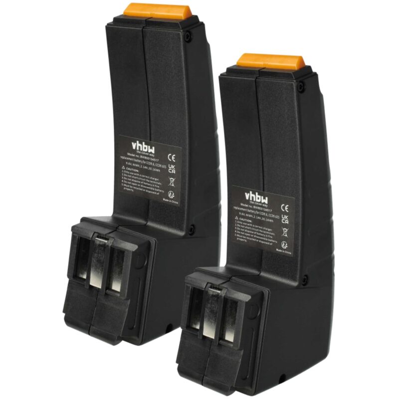 Vhbw - 2x Akku Ersatz für Festo Festool CCD9.6, CCD9.6ES, CCD9.6FX, CDD9.6 für Werkzeug (2100 mAh, NiMH, 9,6 v)