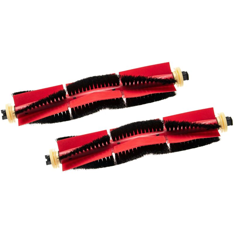 2x Rundbürste Bürstenset kompatibel mit Xiaomi Xiaowa C10, E20, E25, E35 Saugroboter - Rollenbürste, Hauptbürste - Vhbw
