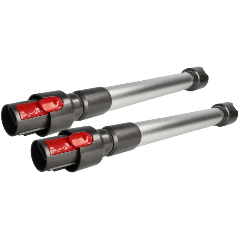 vhbw 2x Staubsaugerohr kompatibel mit Dyson V7 Cord Free, Motorhead, Animal, Animal Extra, Absolute, Fluffy Staubsauger - 44,5 - 66,5cm Silber