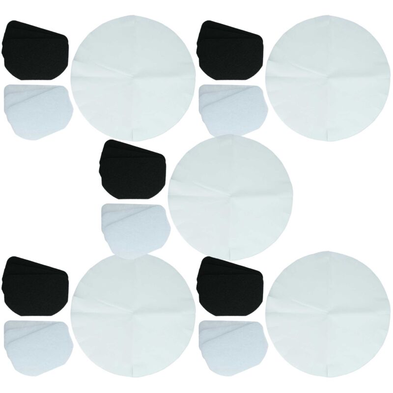 30x Papierfilter, 15x Aktivkohlefilter, 15x Fettfilter kompatibel mit DeLonghi F336 Biancowhite Fritteuse - 60-tlg. Filter-Set - Vhbw