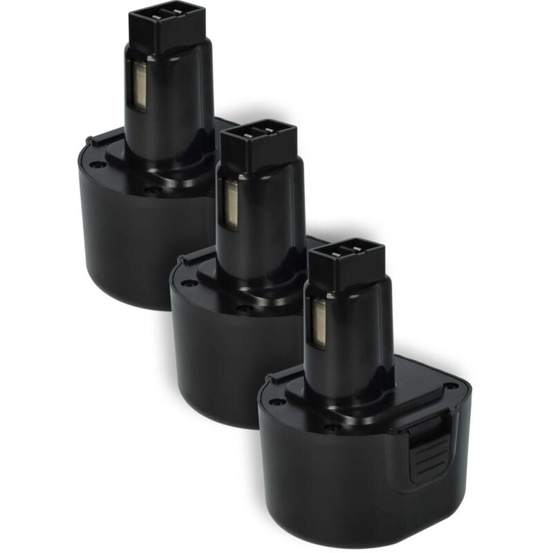 3x Akku Ersatz für Black & Decker A9242, A9265, A9272, A9274, A9251, FSB96, PS120, PS120A für Elektrowerkzeug (1500 mAh, NiMH, 9,6 v) - Vhbw