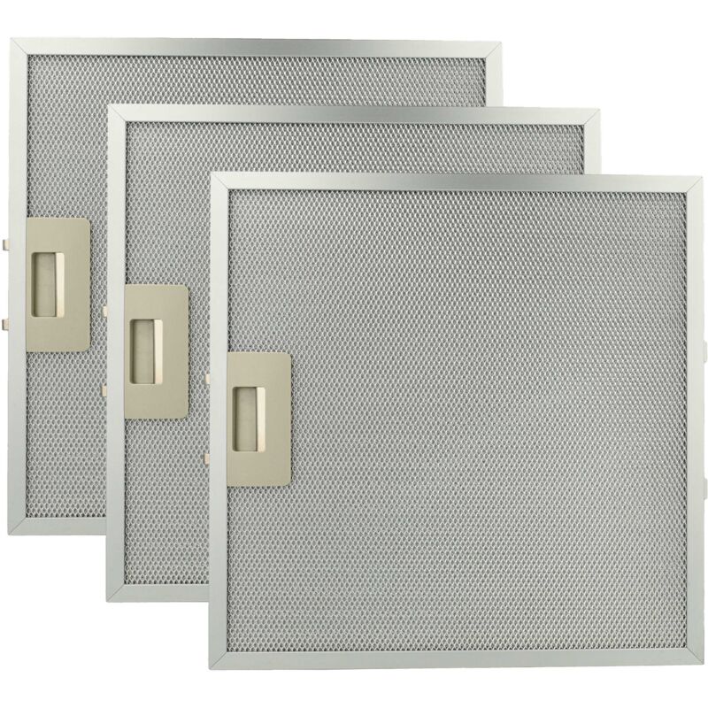 vhbw 3x Filter Metallfettfilter kompatibel mit Whirlpool AKR 970 857899215900, 857899215000 Dunstabzugshaube - 32 x 32 x 0,85 cm, Metall