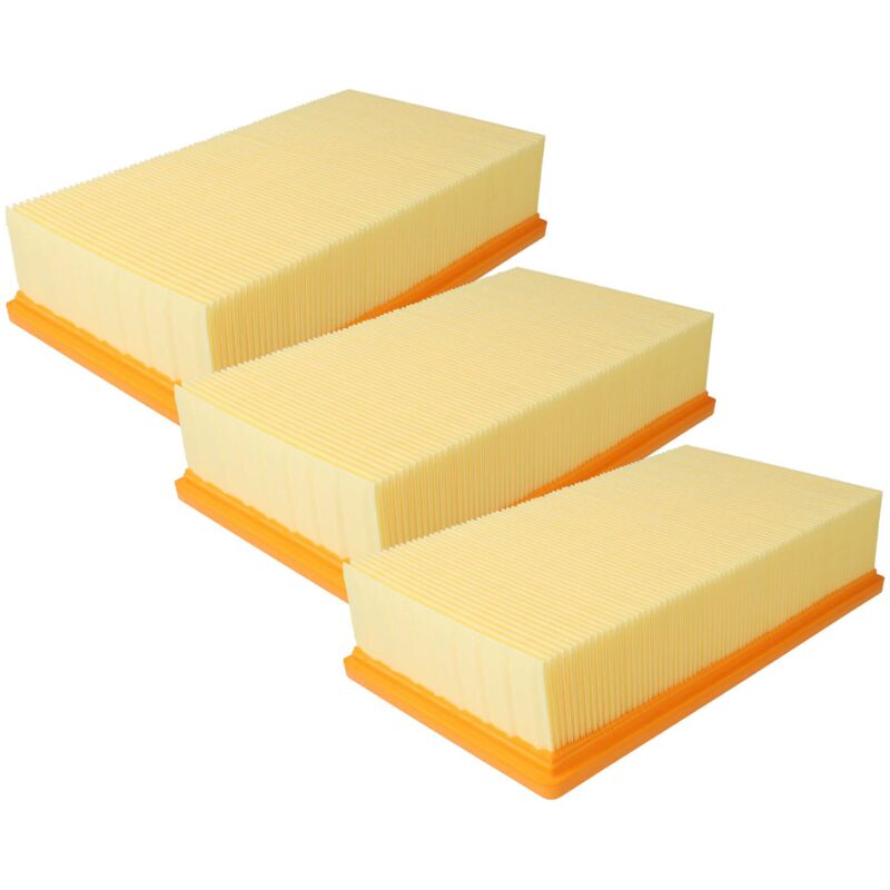 3x Flachfaltenfilter kompatibel mit Bosch gas 35 l afc, gas 35 l sfc+, gas 35 m afc, gas 55 m afc Staubsauger - Filterelement - Vhbw