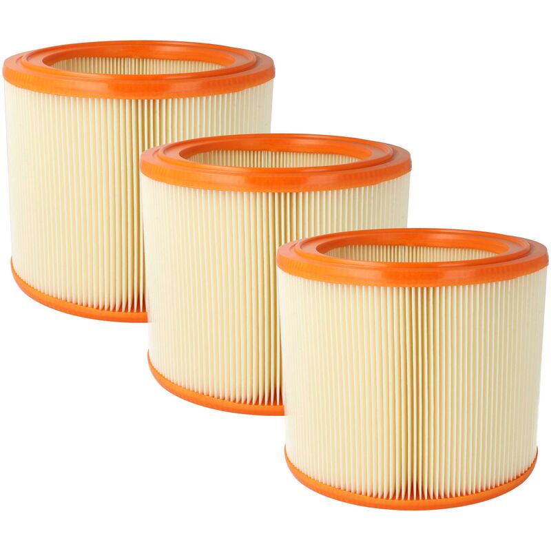 3x Lamellenfilter kompatibel mit WAP-Alto sq 650-1M, sq 650-3M, sq 690-3M/B1, sq 691-9M/B1 Handstaubsauger - Vhbw