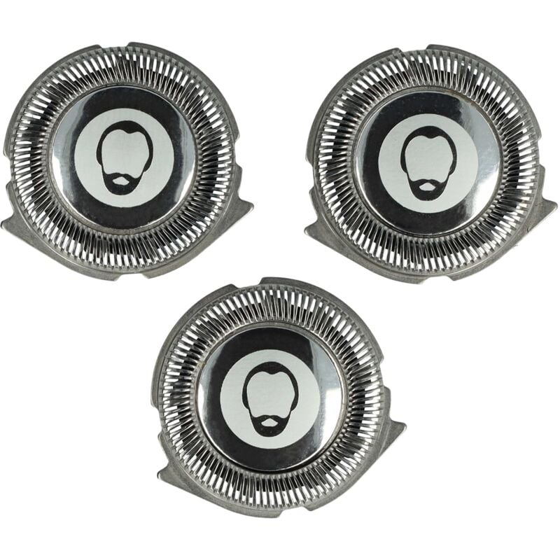 3x Scherköpfe kompatibel mit Philips Series 3000, Series 1000, Series 500 Rasierer Ersatz für Philips SH30, SH30/50 - Ersatzklingen Scherkopf - Vhbw