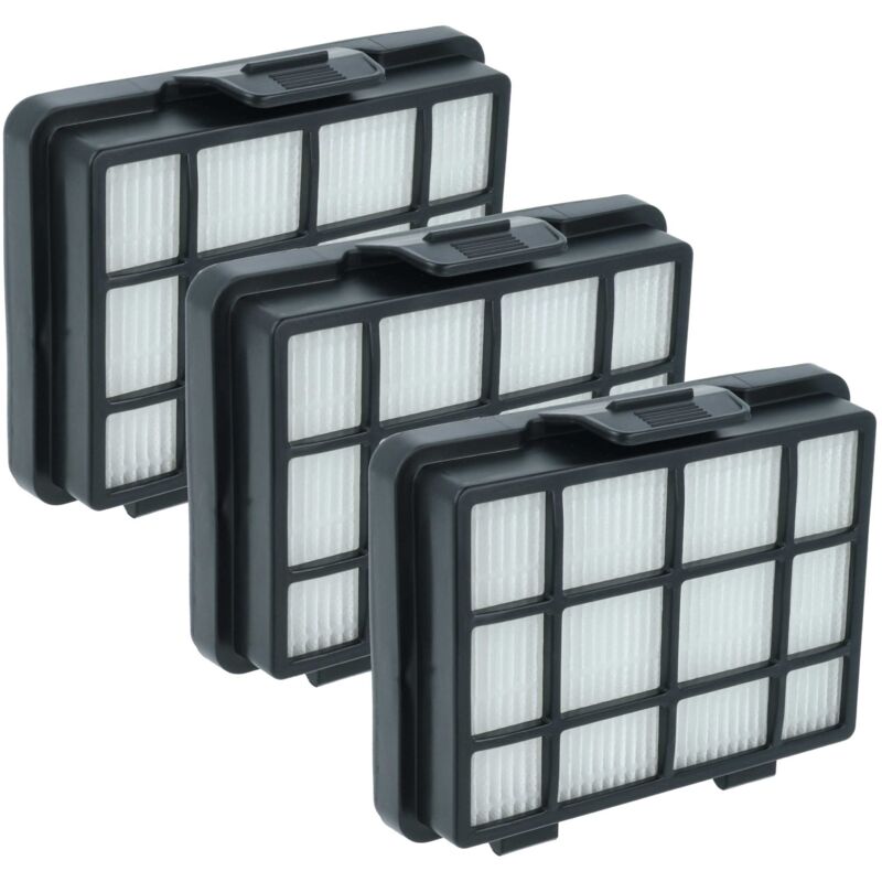 vhbw 3x Staubsaugerfilter kompatibel mit Medion MD 17971 Staubsauger - Abluftfilter Schwarz Weiß