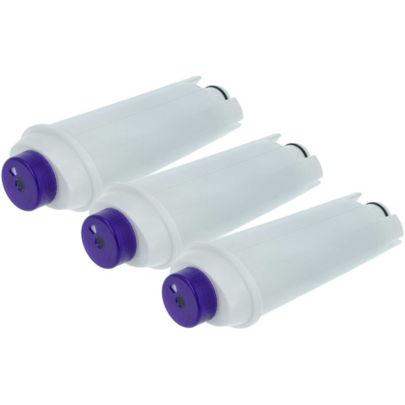 Vhbw - 3x Wasserfilter Filter kompatibel mit DeLonghi bco 410, bco 420, ec 800 Kaffeevollautomat, Espressomaschine, Blau, Weiß