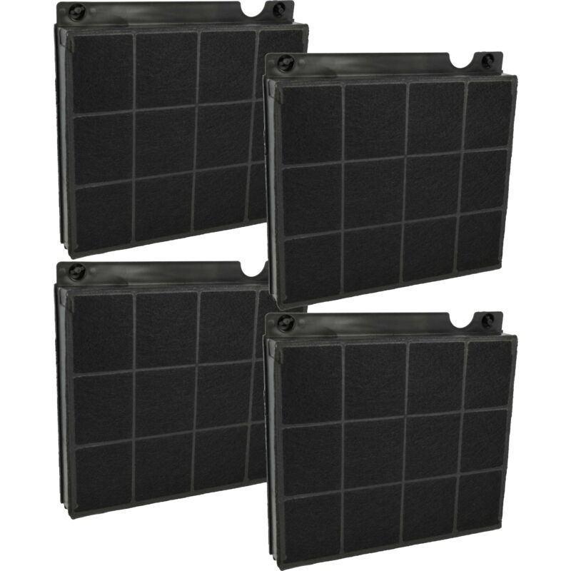 4x Aktivkohlefilter kompatibel mit Elica Circus Plus Island, Clarie, Concave, Cresta, claire IXBL/A/90, Cruise Dunstabzugshaube - Vhbw