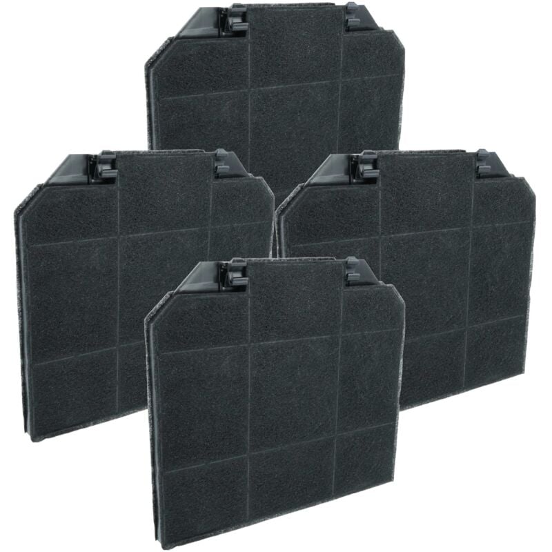 4x Aktivkohlefilter kompatibel mit Faber 112.0157.243 Dunstabzugshaube - 26,5 x 23,7 x 1,6 cm - Vhbw