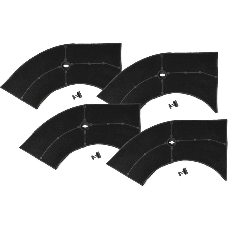 4x Aktivkohlefilter kompatibel mit Ikea hoo A00 w, hoo A10 w, hoo A105, hoo A40 5, hoo A40 w Dunstabzugshaube - 28 x 13,3/9,5 x 2,6 cm - Vhbw