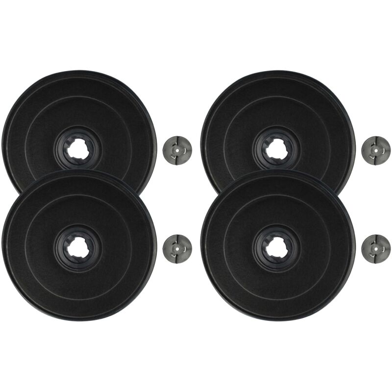 4x Aktivkohlefilter kompatibel mit Küppersbusch d 600 wz, lb 633.0 b, d 600 bz, d 600 jz, lb 633.0 w Dunstabzugshaube - 2,3 cm - Vhbw