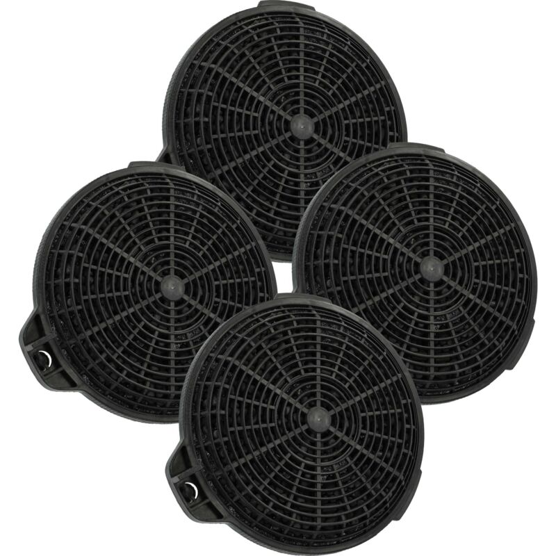 4x Aktivkohlefilter kompatibel mit Cata Valto 700 xgwh, Valto 700 xgbk, Valto 600 xgwh, Valto 600 xgbk Dunstabzugshaube - 13,25 cm - Vhbw