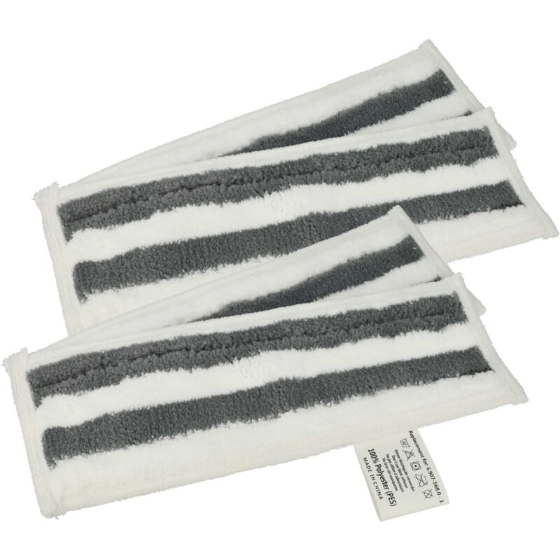 Vhbw - 4x Wischbezug kompatibel mit Kärcher sc 6.800 cb, sc 6.800 c Dampfreiniger, Dampfmop - Mikrofaser Grau Weiß