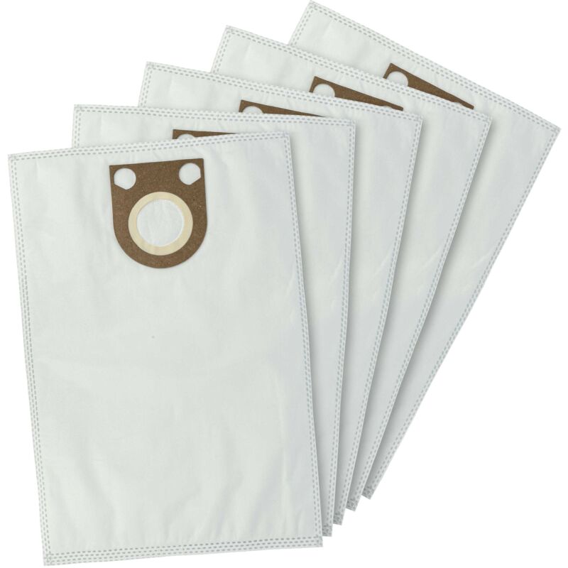 5x Staubsaugerbeutel kompatibel mit Bosch gas 1200, gas 1200 l Professional, gas 15 Staubsauger - Mikrovlies, 43cm x 33cm, Weiß - Vhbw