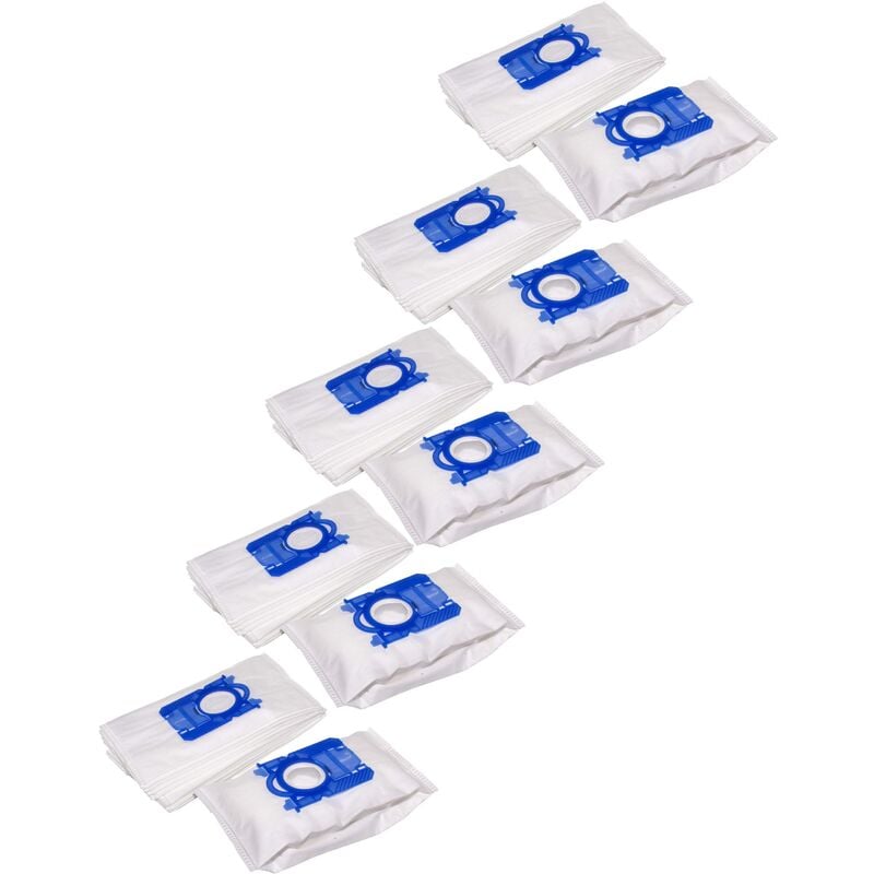 50x Staubsaugerbeutel kompatibel mit Tornado to 6400 - 6451 AirMax Staubsauger - Mikrovlies, 28cm x 17,5cm, Blau, Weiß - Vhbw
