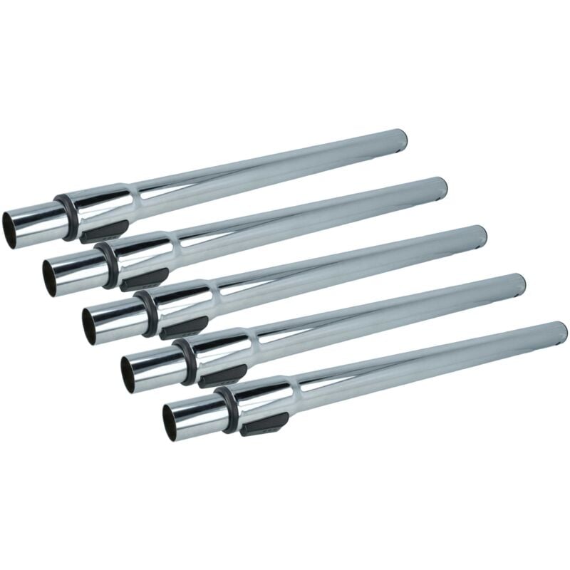 5x Staubsaugerohr kompatibel mit Dirt Devil Infinity equ Silence, Infinity Excell Staubsauger - 32 mm Anschluss, 58 - 96 cm lang verchromt - Vhbw