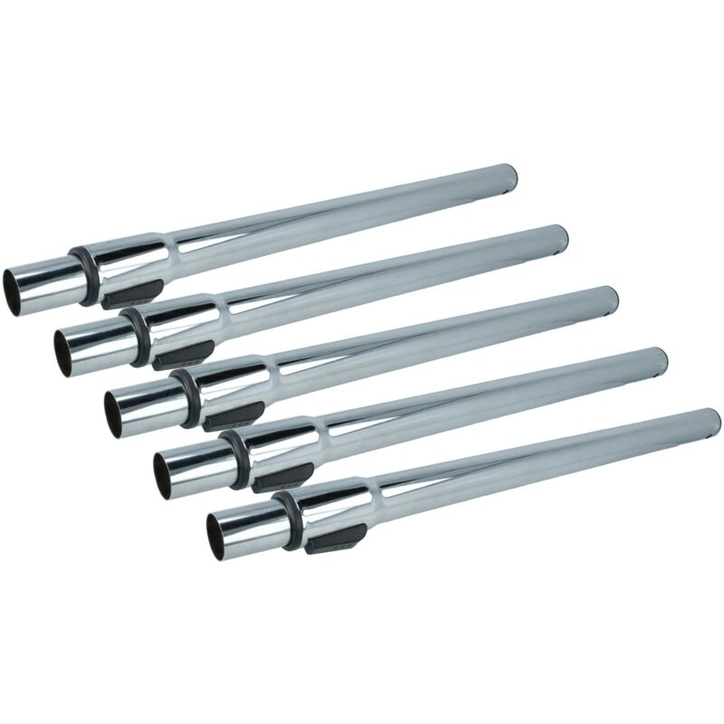5x Staubsaugerohr kompatibel mit Dirt Devil Infinity Rebel 53HF, Infinity Rebel 51 Staubsauger - 32 mm Anschluss, 58 - 96 cm lang verchromt - Vhbw