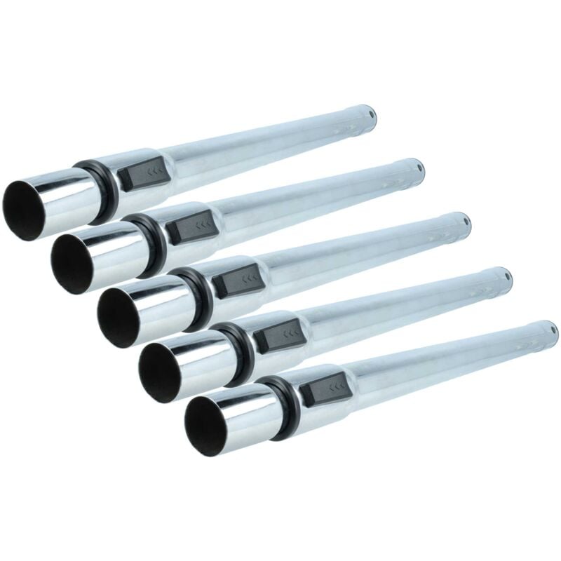5x Staubsaugerohr kompatibel mit Kärcher wd 2.500 m, wd 2.500 m Premium, wd 3, WD3 Staubsauger - 35 mm Anschluss, 60 - 97 cm lang Schwarz Silber