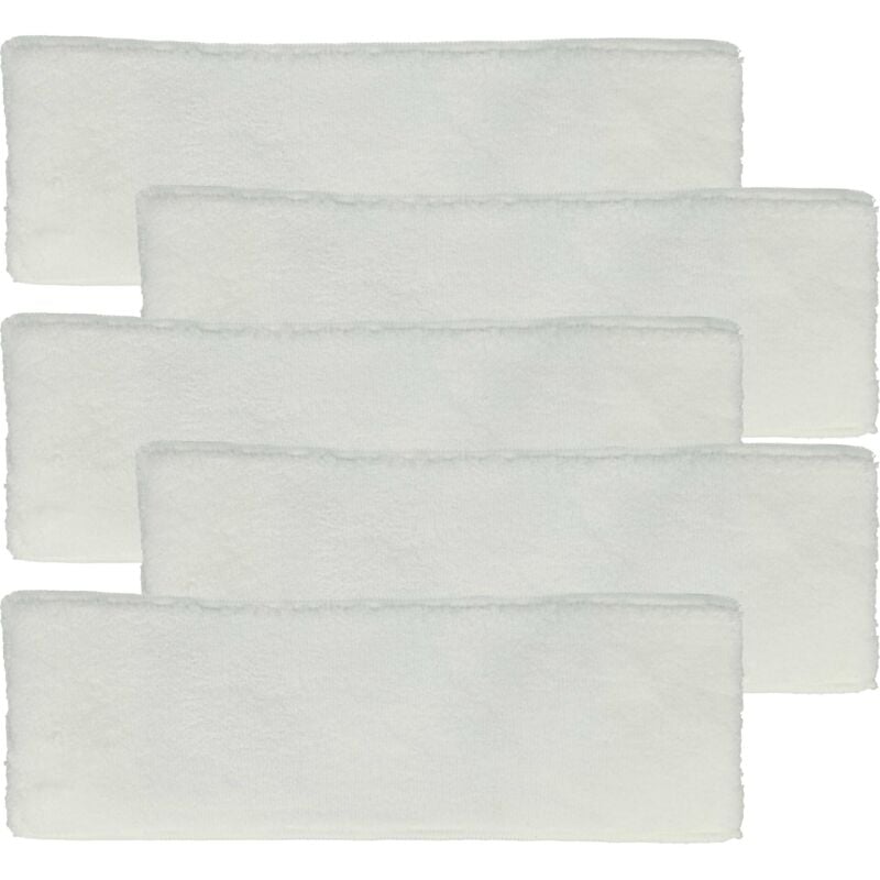 Vhbw - 5x Wischbezug kompatibel mit Kärcher sc 5 Premium, sc 5 Premium Iron Kit Dampfreiniger, Dampfmop - Mikrofaser Weiß