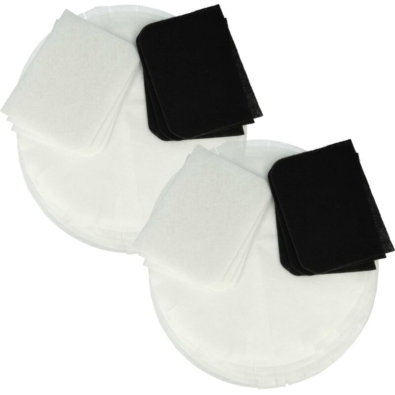 Vhbw - 6x Aktivkohlefilter, 6x Fettdunstfilter, 12x Papierfilter kompatibel mit DeLonghi D28 Serie Fritteuse - 24-tlg. Filter-Set