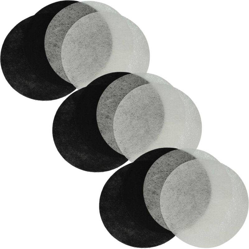 Vhbw - 6x Aktivkohlefilter, 6x Fettfilter kompatibel mit Moulinex T-43, T-41, T-42 Fritteuse - 12-tlg. Filter-Set