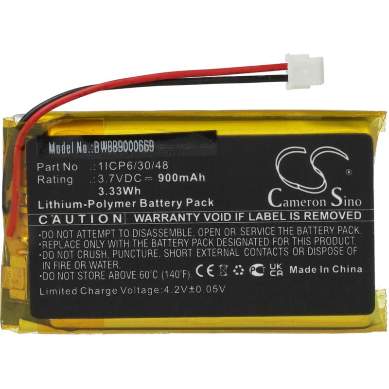 Vhbw - Akku Ersatz für Babymoov 1ICP6/30/48 für Babyphone Babytalker (900mAh, 3,7V, Li-Polymer)