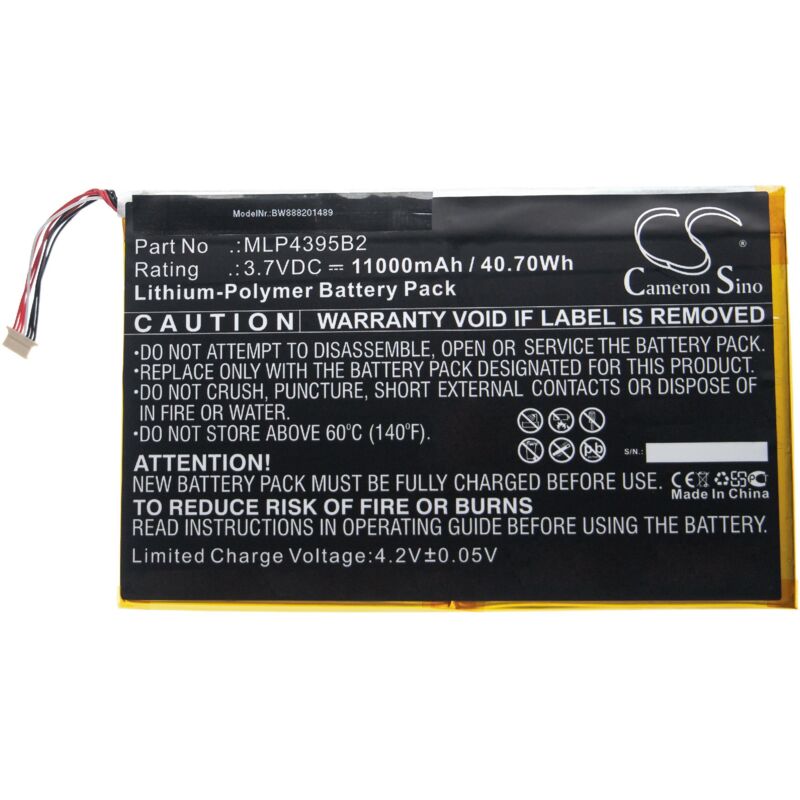 Vhbw - Akku Ersatz für Autel MLP4395B2 für Kfz-Diagnosegerät (11000 mAh, 3,7 v, Li-Polymer)