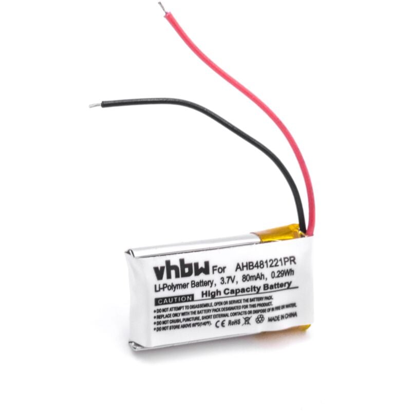 Vhbw - Akku Ersatz für Bose AHB481221PR für Wireless Headset Kopfhörer (80mAh, 3,7V, Li-Polymer)