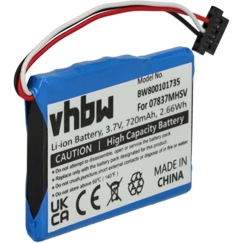 Vhbw - 1x Akku Ersatz für BP-LP720/11-A1B für gps Navigation Navi (720 mAh, 3,7 v, Li-Ion)