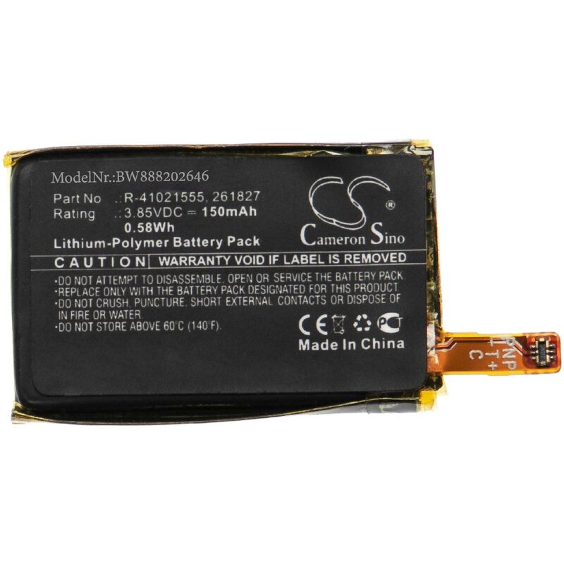 Vhbw - Akku Ersatz für Fitbit 261827, R-41021555 für Smartwatch Uhr Fitnessarmband (150mAh, 3,85V, Li-Polymer)