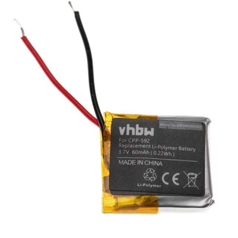 Vhbw - Akku Ersatz für Fitbit LSSP411415 für Smartwatch Uhr Fitnessarmband (60mAh, 3,7V, Li-Polymer)