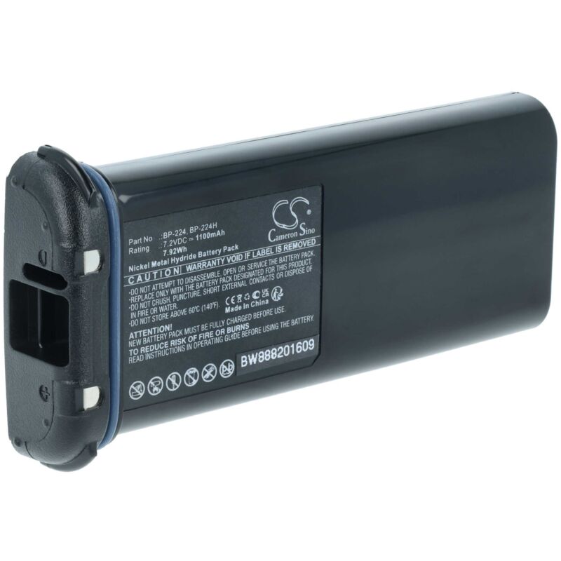 Vhbw - Akku Ersatz für Icom BP-224, BP-224H für Funkgerät, Walkie Talkie (1100 mAh, 7,2 v, NiMH)
