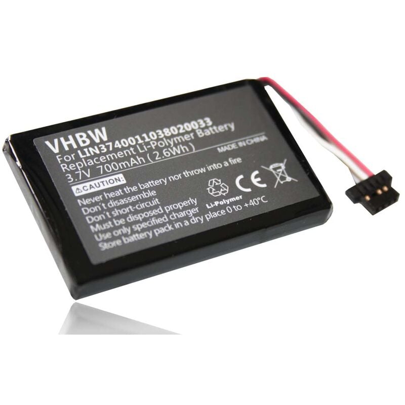 Vhbw - Akku Ersatz für Navigon LIN3740011038020033, LIN3740011040008007 für gps Navigation Navi (700mAh, 3,7V, Li-Polymer)