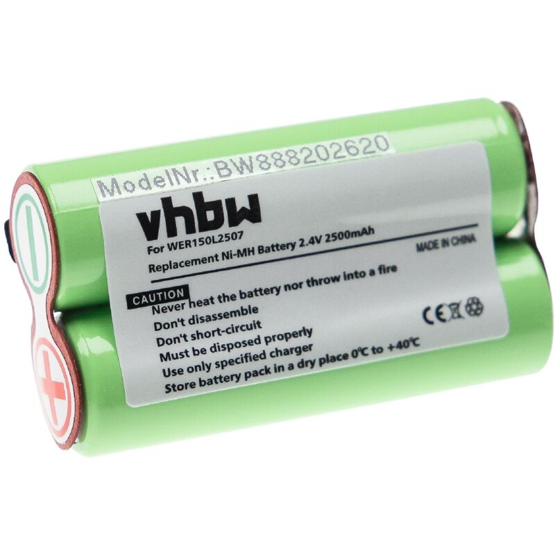 Vhbw - Akku Ersatz für Panasonic WER150L2507 für Rasierer Haarschneider (2500mAh, 2,4V, NiMH)